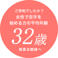 ご存知でしたか？女性で空手を始める方の平均年齢32歳